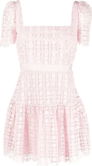 Short-Sleeve Lace Minidress