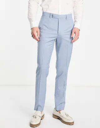 ASOS DESIGN slim suit pants in dusky blue