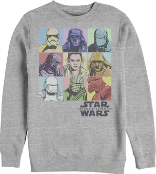 Men's Star Wars: The Rise of Skywalker Pastel Character Bingo Sweatshirt - Athletic Heather - Large