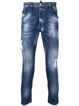Ripped-Detailed Skinny Jeans