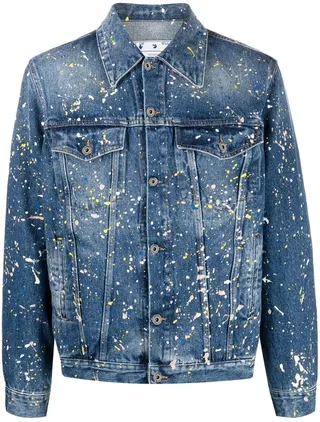 Paint-Splatter Denim Jacket
