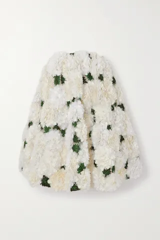 Oscar de la Renta - Hydrangea Strapless Crystal-embellished Appliquéd Shell Mini Dress - White