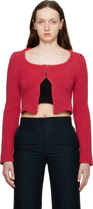 Recto Red Chunky Cardigan