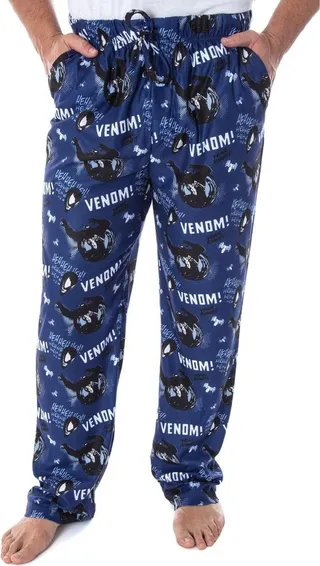 Marvel Men's Venom Vintage Character Adult Sleep Lounge Pajama Pants (2XL) Blue