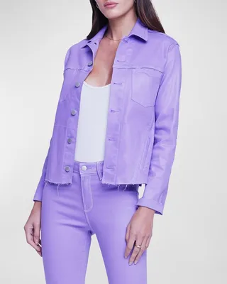 Janelle Slim Coated Denim Jacket