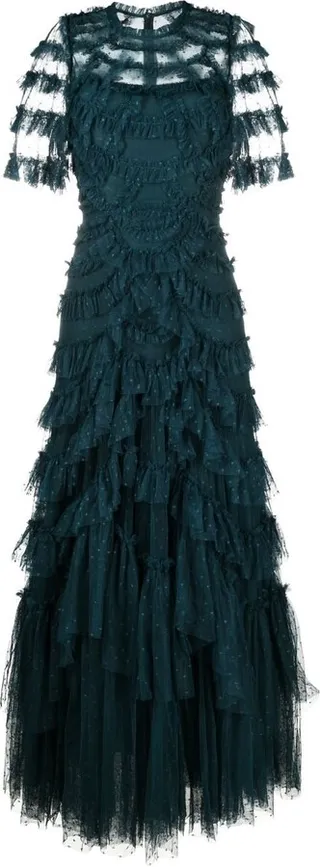 Ruffled Tulle Gown