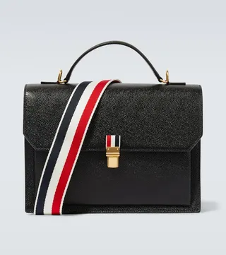 Tricolor leather briefcase