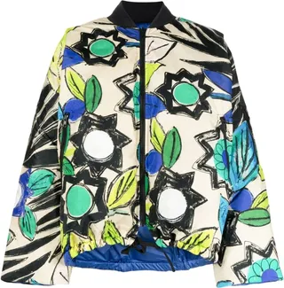 Okay floral-print padded bomber jacket