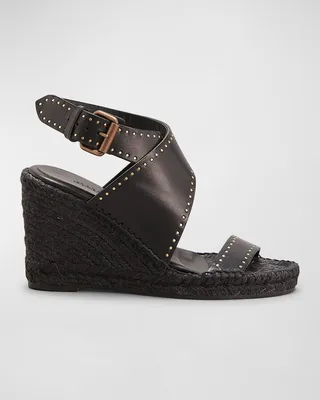 Iriane Leather Wedge Espadrille Sandals