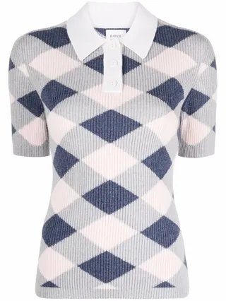 Argyle Cashmere Polo Shirt