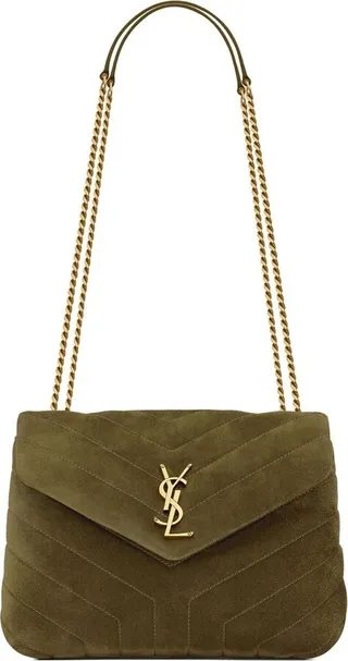 small Loulou quilted suede shoulder bag
