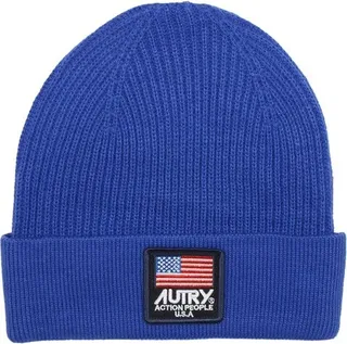 Autry Logo Patch Rib Knit Beannie