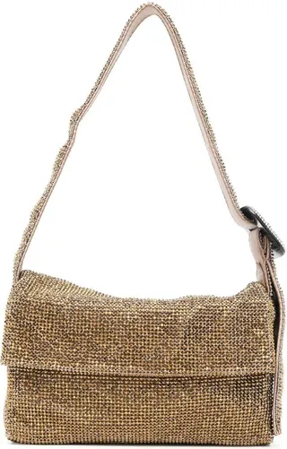 Crystal-Embellished Shoulder Bag