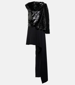 Sequined asymmetric minidress