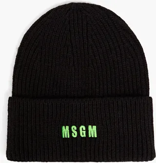 Logo-embroidered knitted beanie