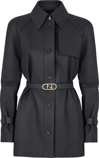 Women's Waxed Leather Trench Jacket