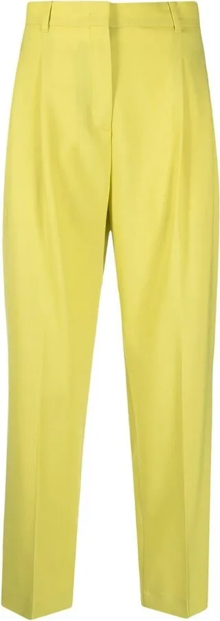 High-Waisted Cropped Wool Trousers