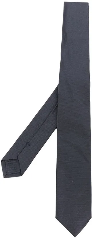 Horizontal-Stripe Pattern Silk Tie
