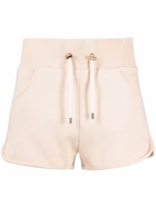 Badge-Print Track Shorts
