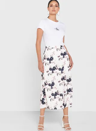 Printed Bodycon Midi Skirt