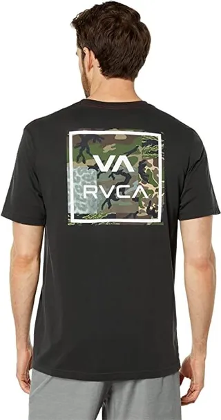 RVCA VA All The Way Short Sleeve Tee (Pirate Black) Men's Clothing