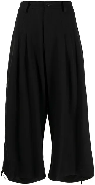 Drawstring-Hem Cropped Trousers