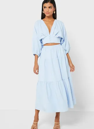 Pleated Midi Skirt
