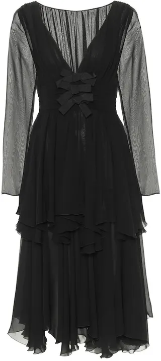 Silk georgette midi dress