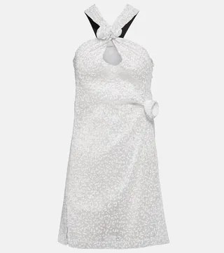 Embellished halterneck minidress