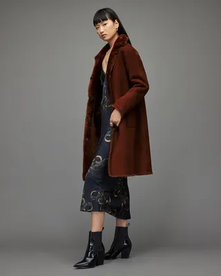 Serra 2-In-1 Reversible Shearling Coat - Caramel Brown