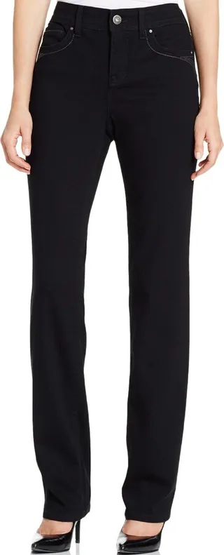 Plus Womens Petite Denim Straight Leg Jeans
