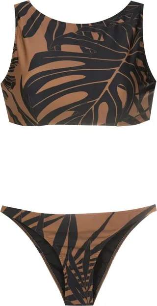 Palm Tree-Print Bikini