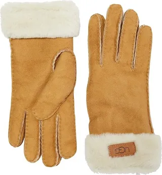 UGG Turn Cuff Water Resistant Sheepskin Gloves (Chestnut) Extreme Cold Weather Gloves