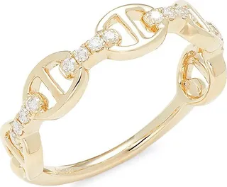 14K Yellow Gold & 0.16 TCW Diamond Ring