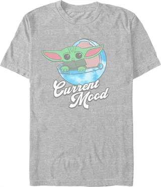 Men's Star Wars: The Mandalorian Grogu Current Mood T-Shirt - Athletic Heather - Medium