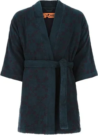 Off-White Logo Detailed Belted Bathrobe