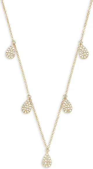 14K Yellow Gold & Diamond Pendant Necklace