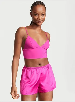 Modal Cropped Cami Satin Shorts Set