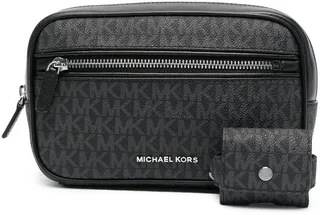 Monogram zipped wash bag