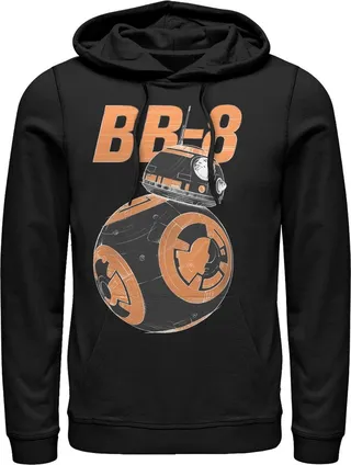 Men's Star Wars The Force Awakens BB-8 On the Move Pull Over Hoodie - Black - X Large