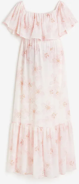 MAMA Flounced Off-the-shoulder Dress