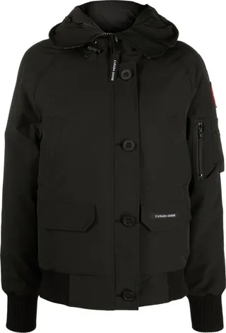Logo-Patch Hooded Down Jacket