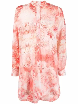 Graphic-Print Silk Tunic