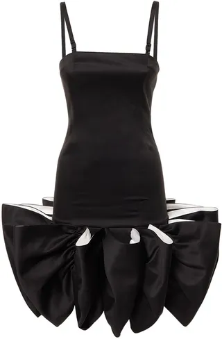 Leiza ruffled satin mini dress