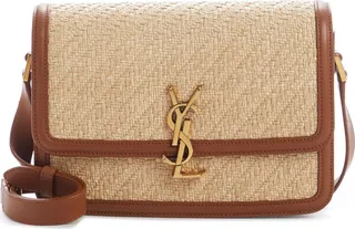 Small Solfernio Raffia Shoulder Bag