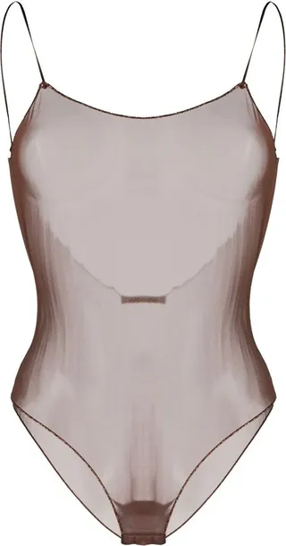 Brown Sheer Mesh Body