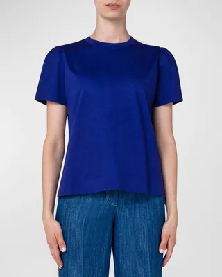 Puff-Sleeve Cotton Jersey T-Shirt