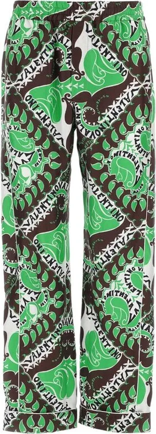 Valentino Abstract-Printed Straight Leg Pajama Trousers