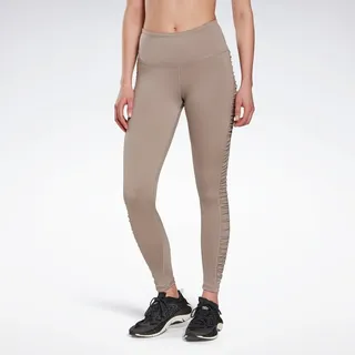 Reebok Bold High-Waisted Ruched Tights Womens Athletic Leggings Small Boulder Grey