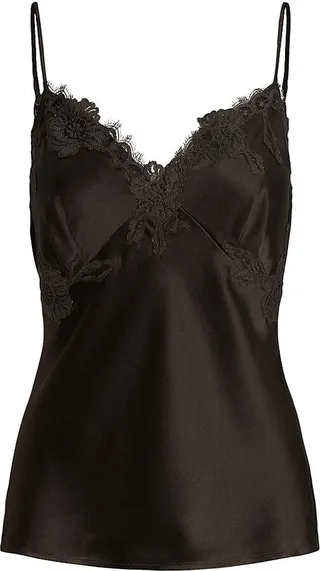 Lace-Trim Silk Camisole